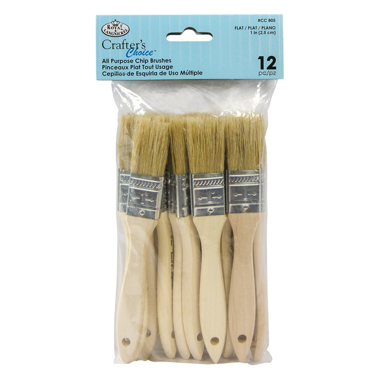 RCC 805 | Crafter's Choice™ 12pc 1" All-Purpose Chip Brush Set